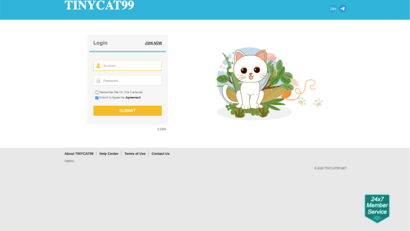 Cách đăng ký/đăng nhập nhà cái Tinycat99