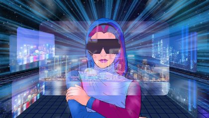 metaverse, virtual reality, woman